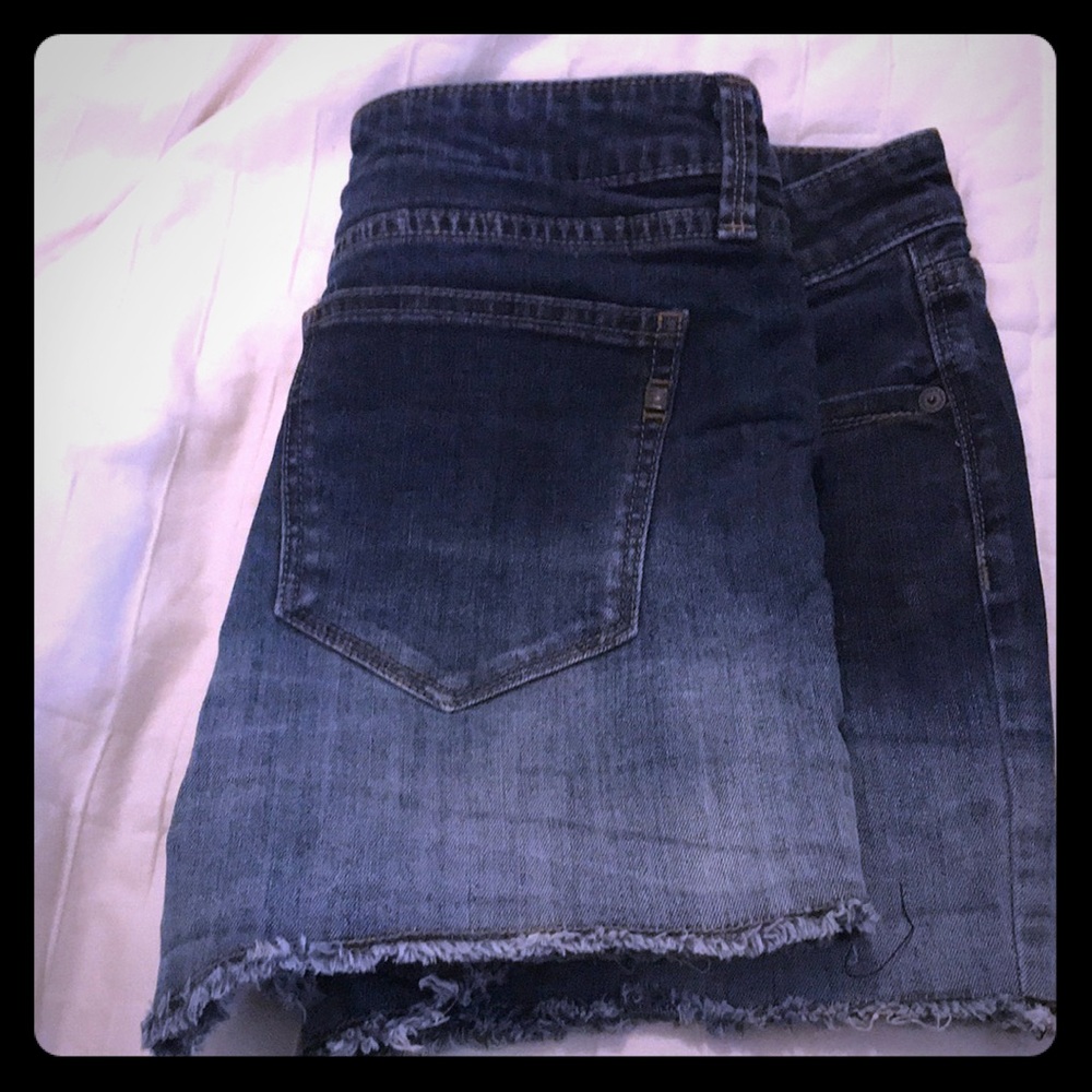 Ombré blue jean shorts